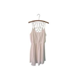 Naked Zebra Lost April Medium White Elastic Waist Strappy Back Dress